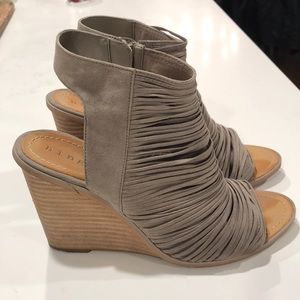 Hinge strappy wedges